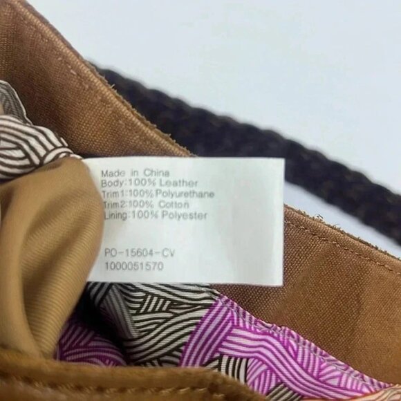 The Sak Leather Two Tone Shoulder Bag Braided Strap‎ Brass Hardware Purse - Picture 7 of 12